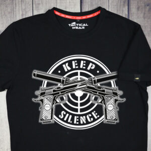 Koszulka KEEP SILENCE - czarna [Przedsprzedaż]